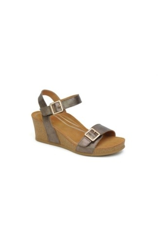 Aetrex Women's Lexa Cork Wedge Quarter Strap Sandal