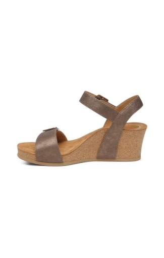 Aetrex Women's Lexa Cork Wedge Quarter Strap Sandal