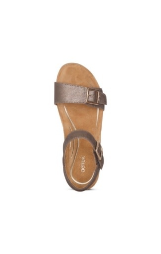 Aetrex Women's Lexa Cork Wedge Quarter Strap Sandal