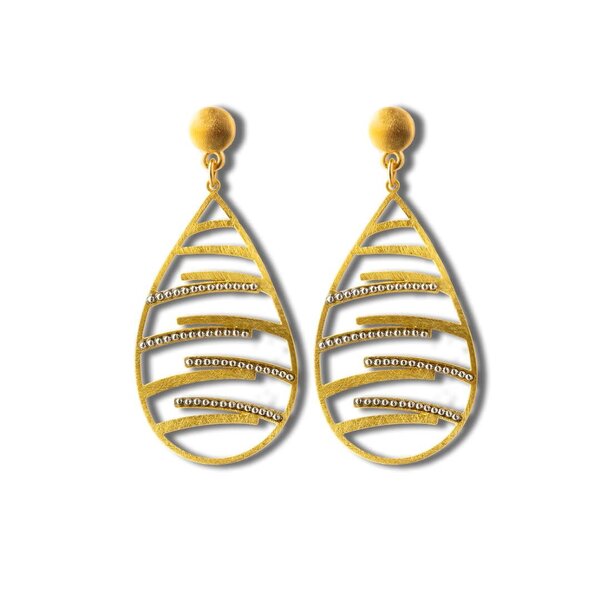 John Michael Richardson Two Tone Crossing Paths Post Earrings