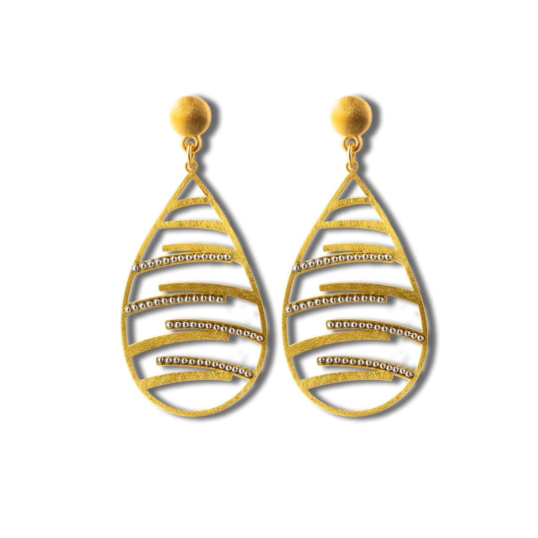 John Michael Richardson Two Tone Crossing Paths Post Earrings