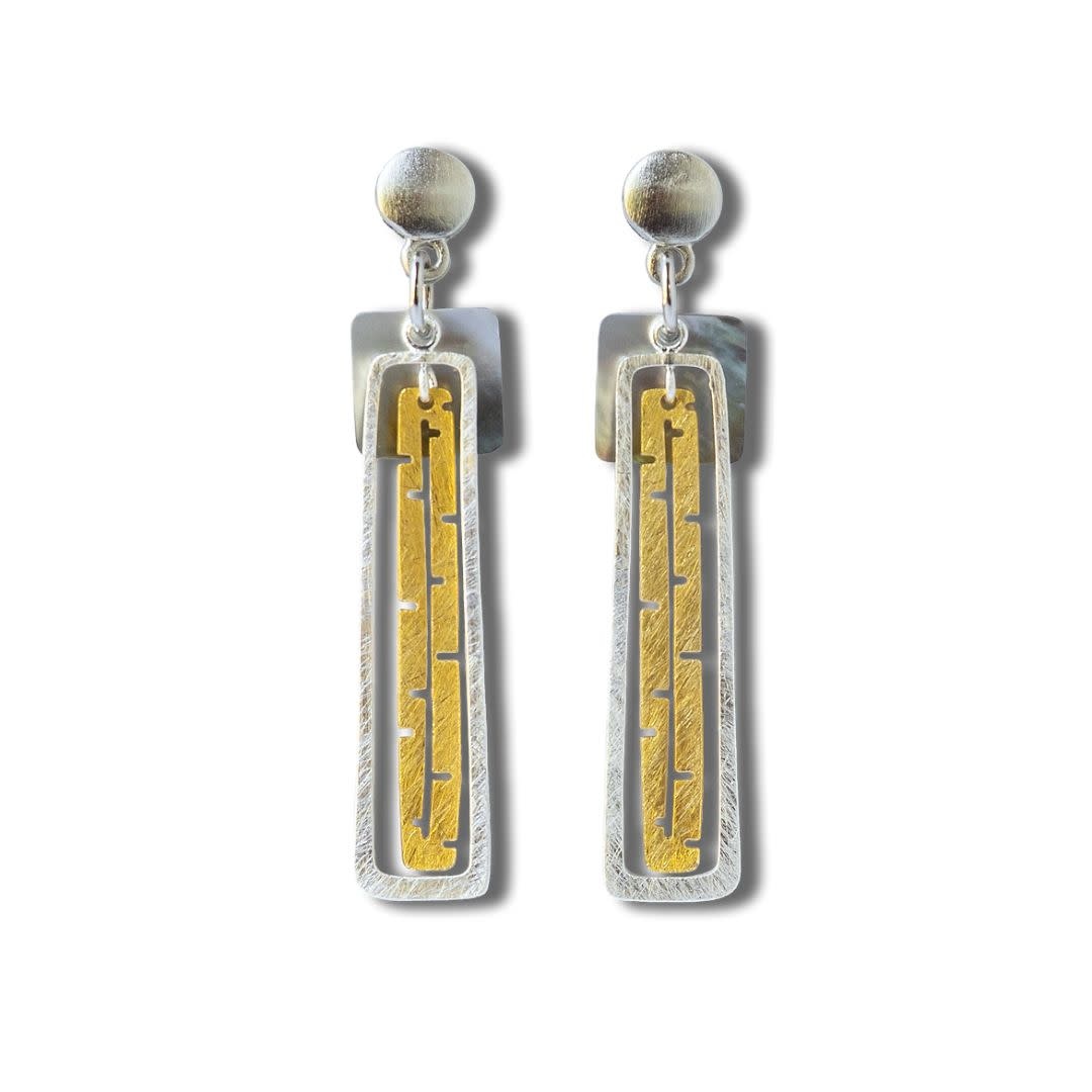 John Michael Richardson Two Tone Prayer Flag Post Earring