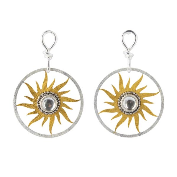 John Michael Richardson Two Tone Prayer Wheels Post Earring