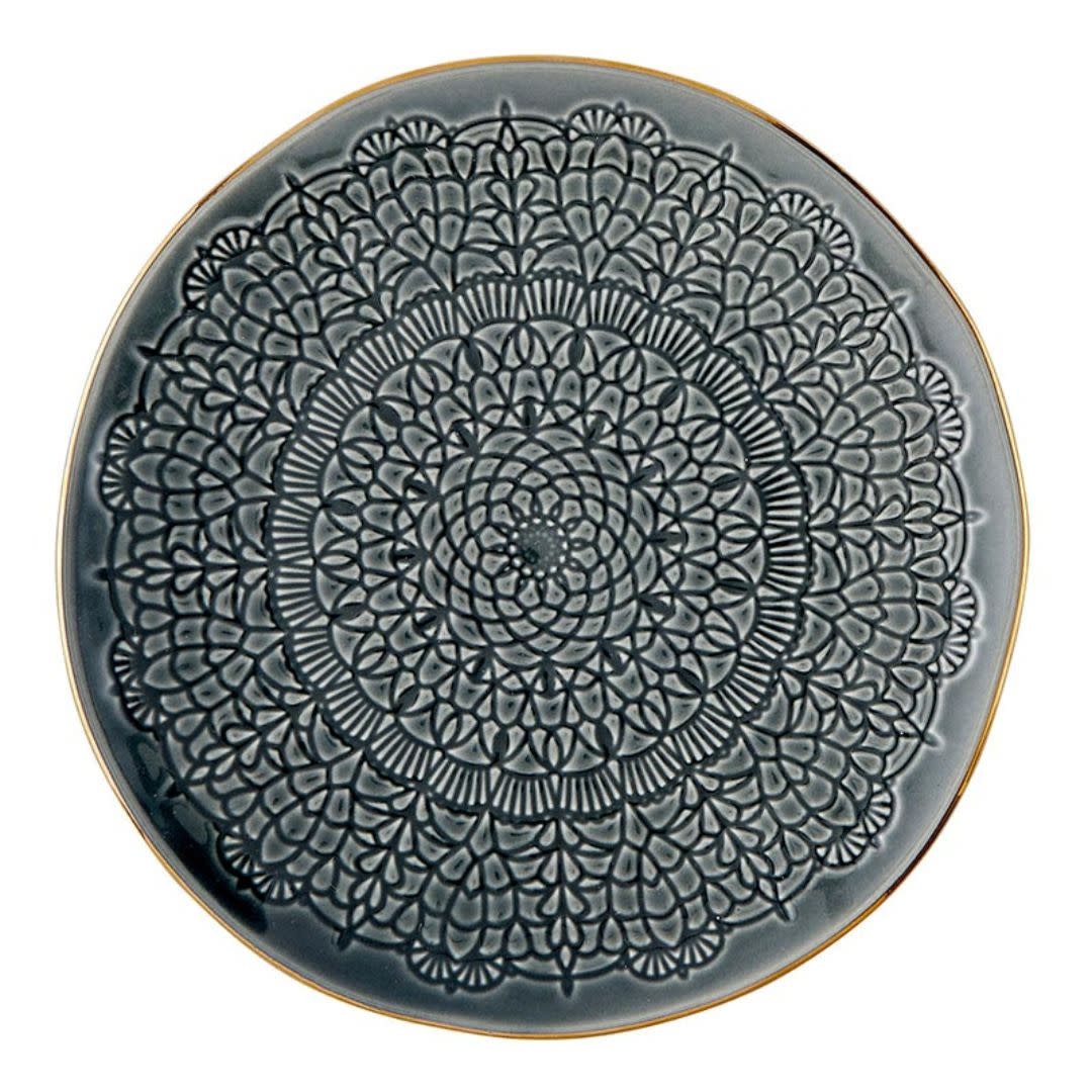 Santa Barbara Ceramic Stamped App Plates - S/4