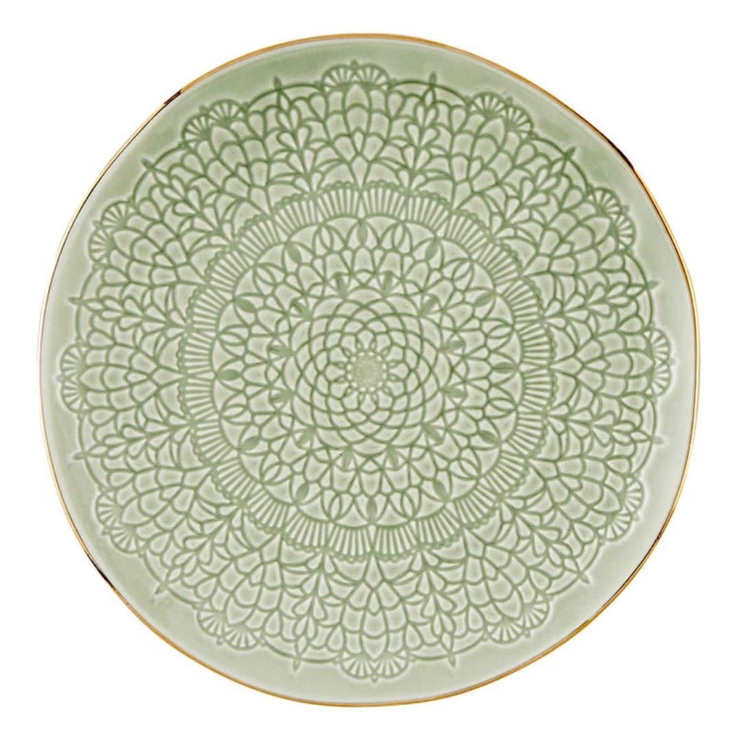Santa Barbara Ceramic Stamped App Plates - S/4
