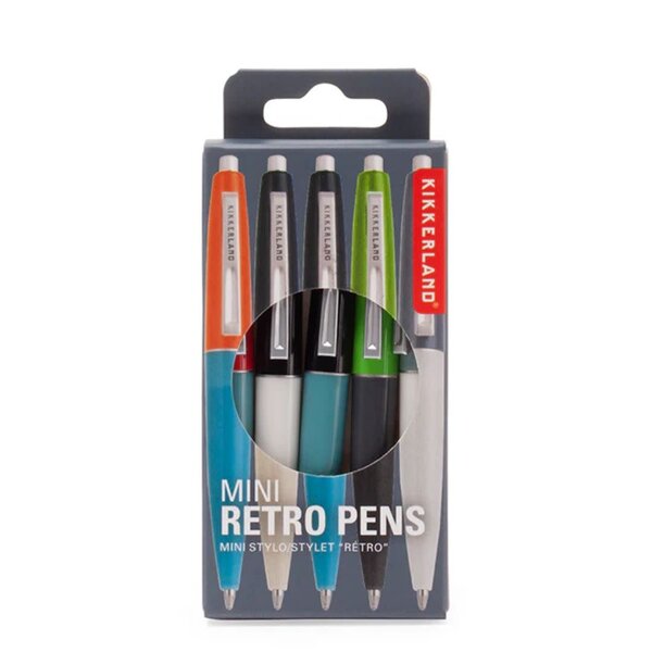 Kikkerland Mini Retro Pens Set of 5
