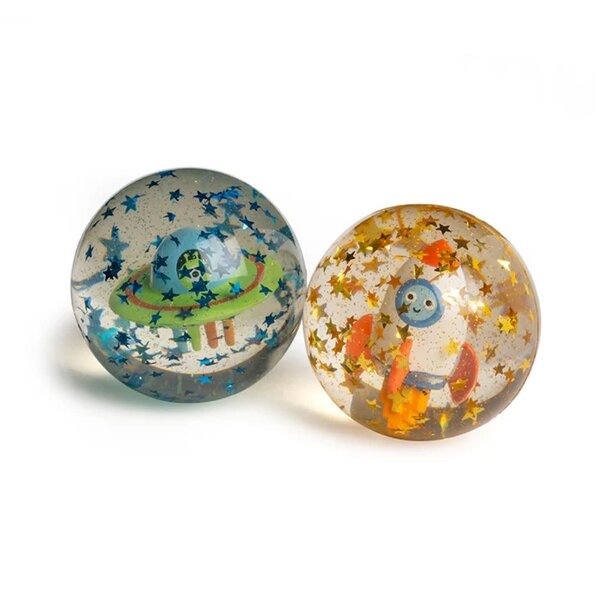 Kikkerland Kidoki Rocket Ship & UFO Bouncy Balls