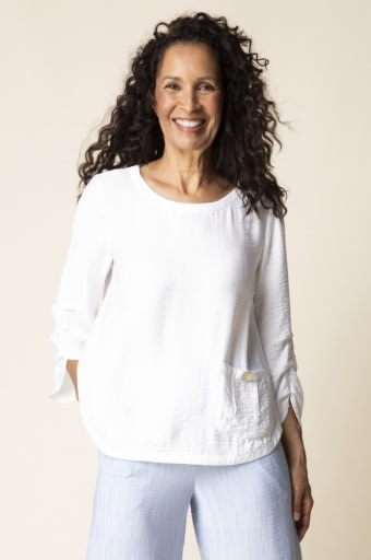 Habitat Clothes to Live In Soft Rayon Jacquard Pleat Pullover