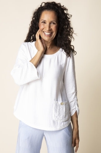 Habitat Clothes to Live In Soft Rayon Jacquard Pleat Pullover