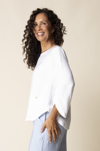 Habitat Clothes to Live In Soft Rayon Jacquard Pleat Pullover