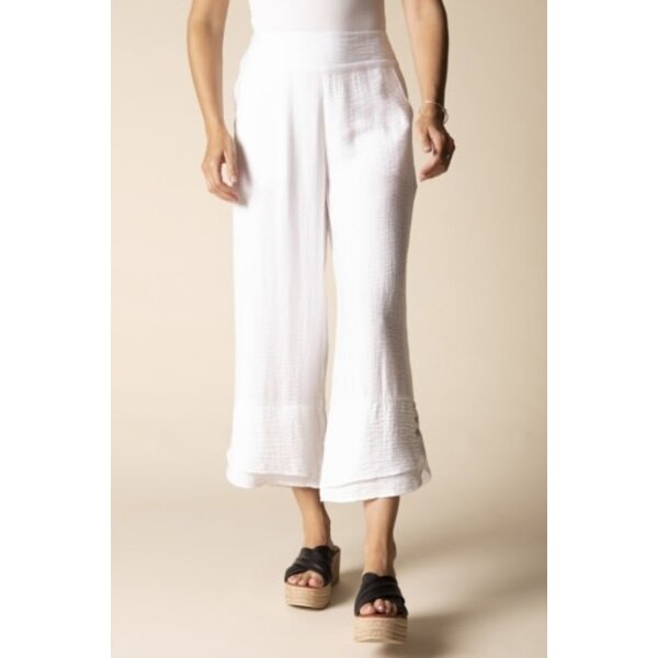 Habitat Clothes to Live In Soft Rayon Jacquard Wide Leg Crop Pant