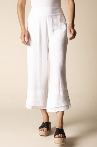 Habitat Clothes to Live In Soft Rayon Jacquard Wide Leg Crop Pant