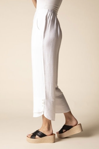 Habitat Clothes to Live In Soft Rayon Jacquard Wide Leg Crop Pant