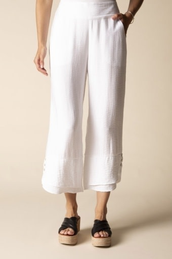 Habitat Clothes to Live In Soft Rayon Jacquard Wide Leg Crop Pant