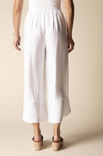 Habitat Clothes to Live In Soft Rayon Jacquard Wide Leg Crop Pant