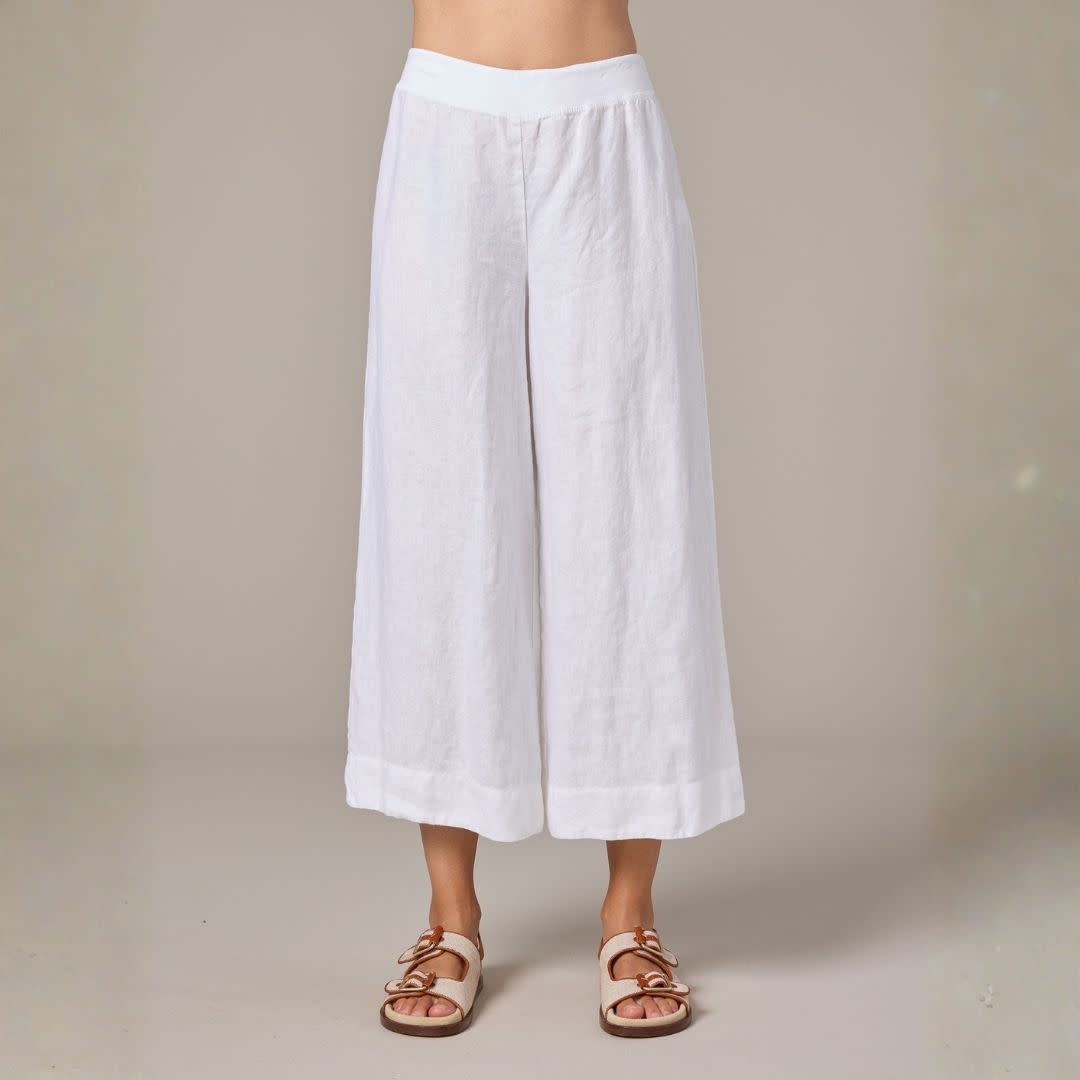 Cut Loose Cropped Linen Pant