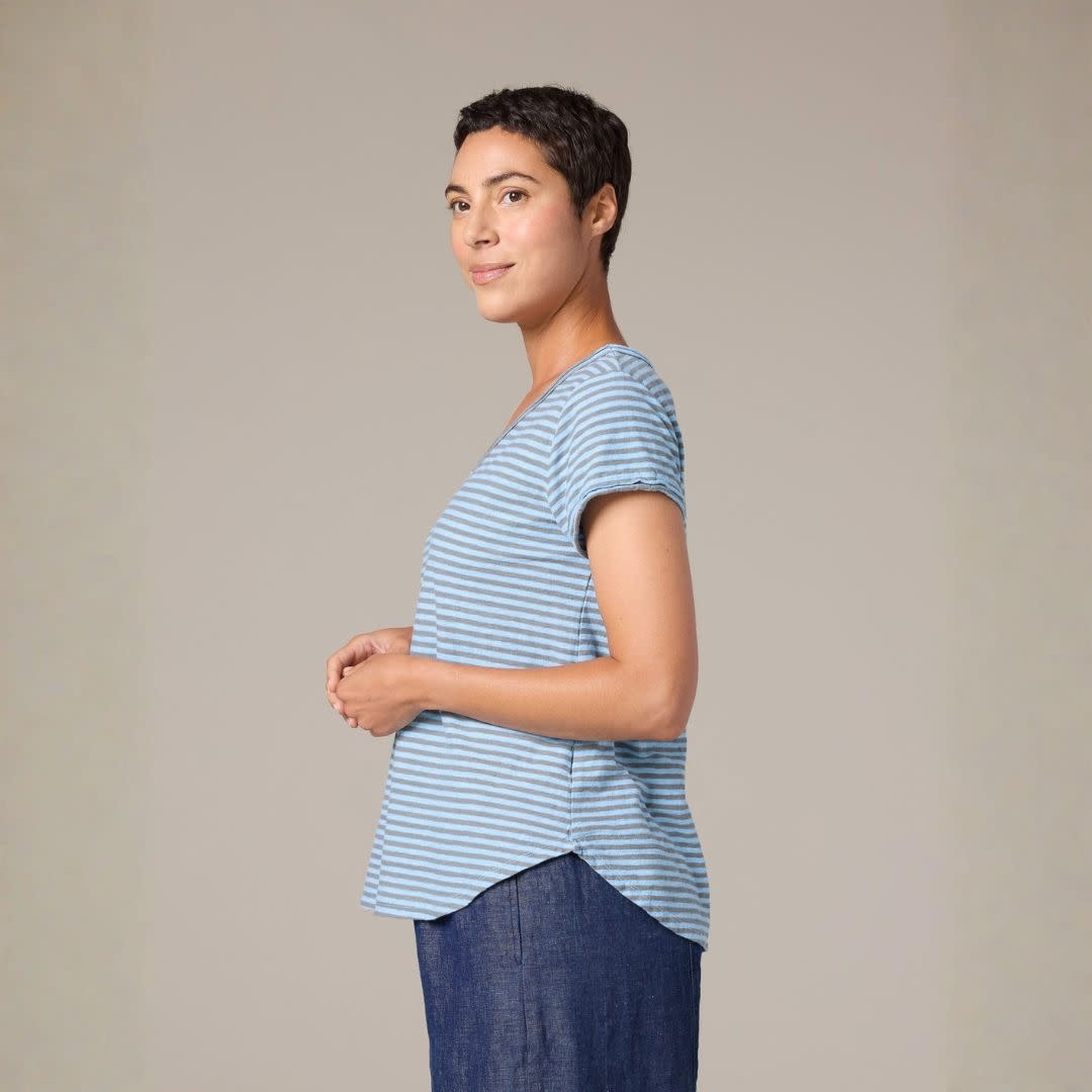 Cut Loose Raw Edge V-Neck Top