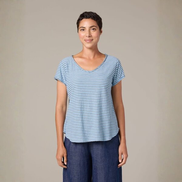 Cut Loose Raw Edge V-Neck Top