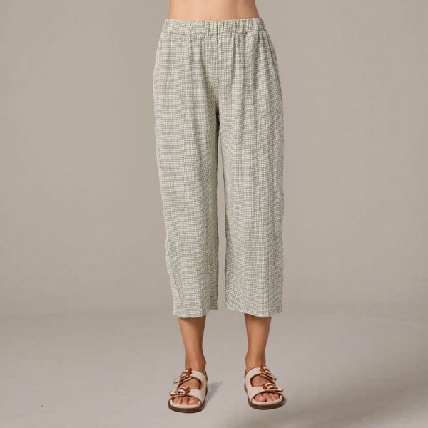 Cut Loose Crinkle Check Easy Crop Pant