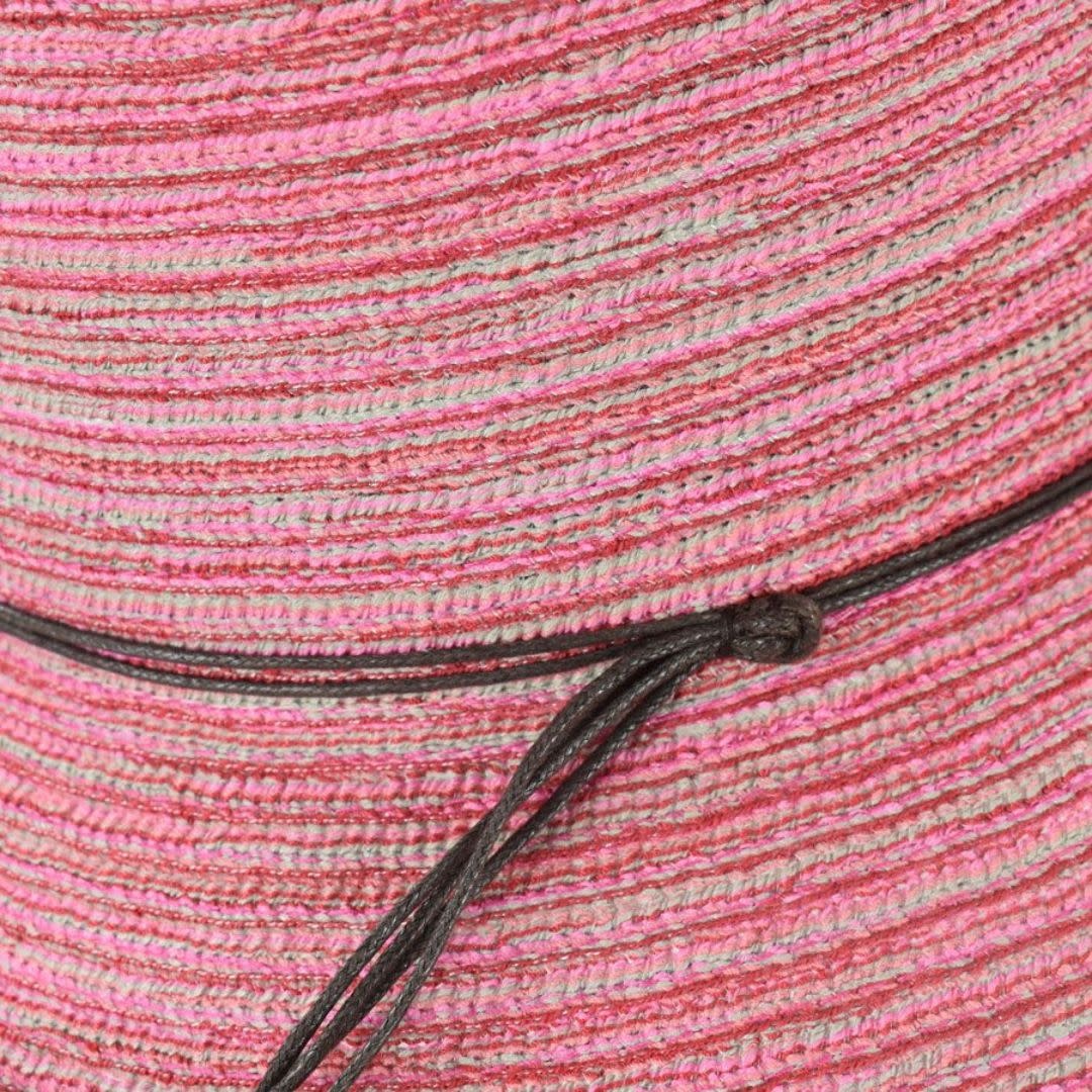 Dupatta Designs Wanda Cotton Bucket Hat w/ Stripes and Rope Band - Fuchsia