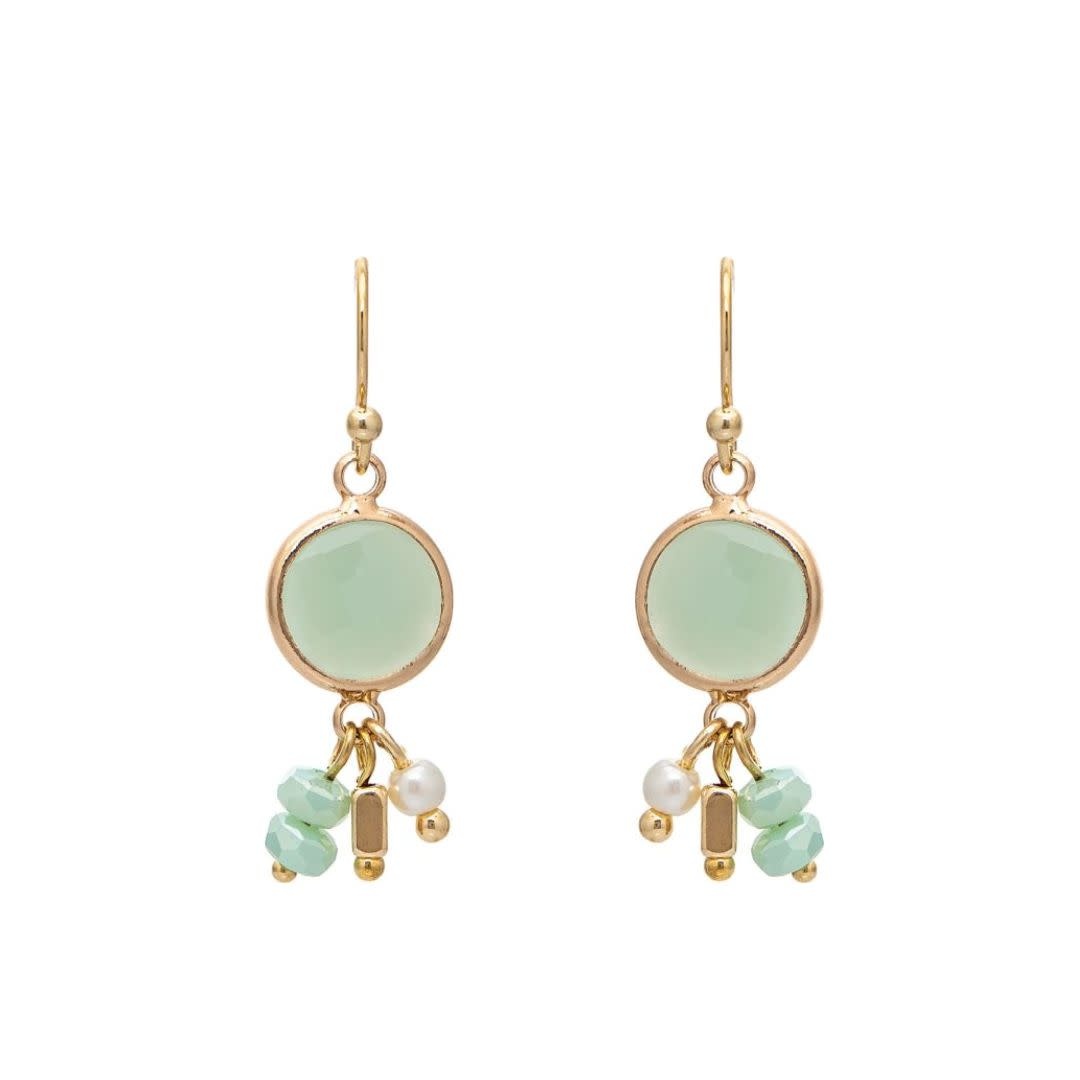 Rain Jewelry Golden Green Bead Charm Dangle Earring