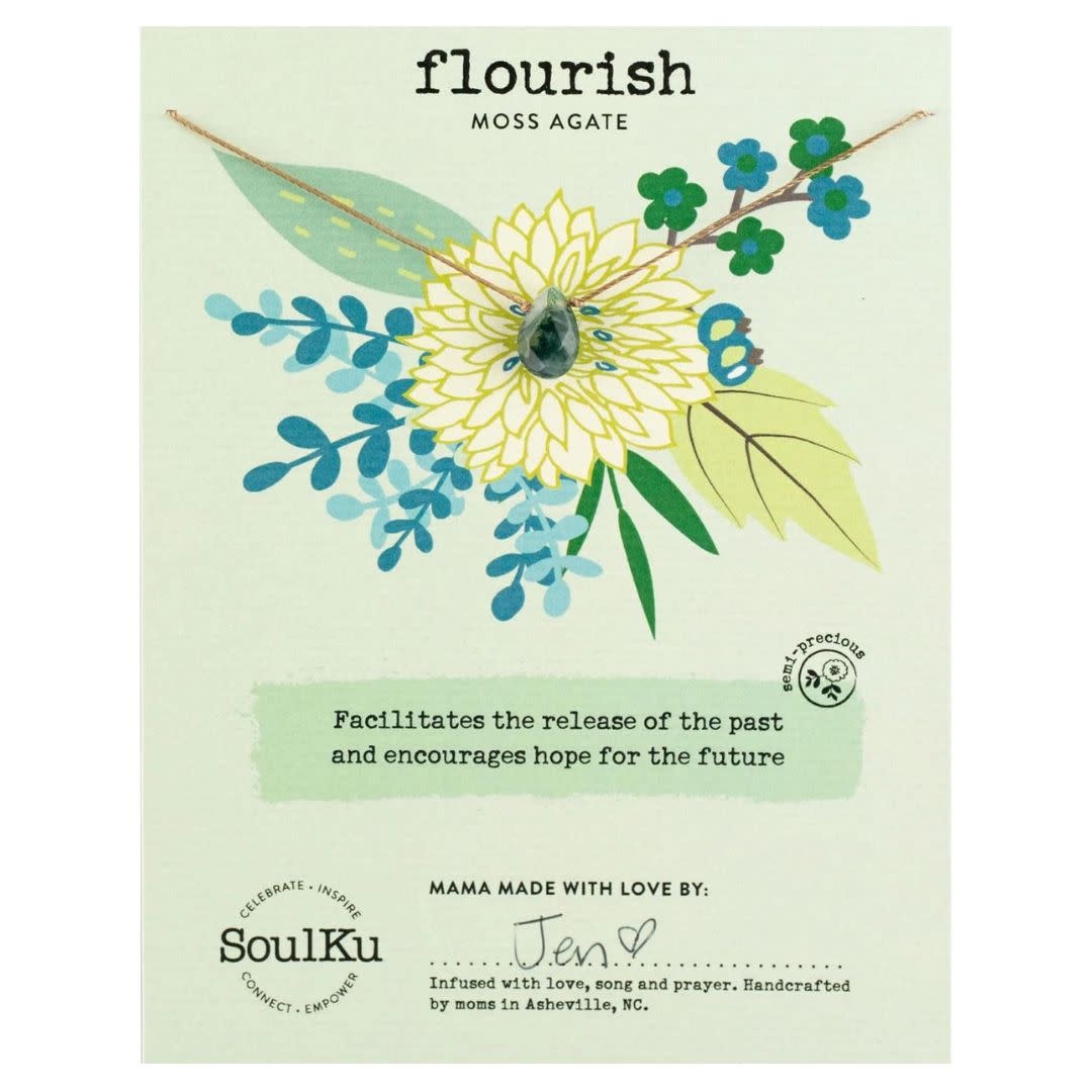 Soulku Soul-Full of Light Necklace Flourish - Moss Agate