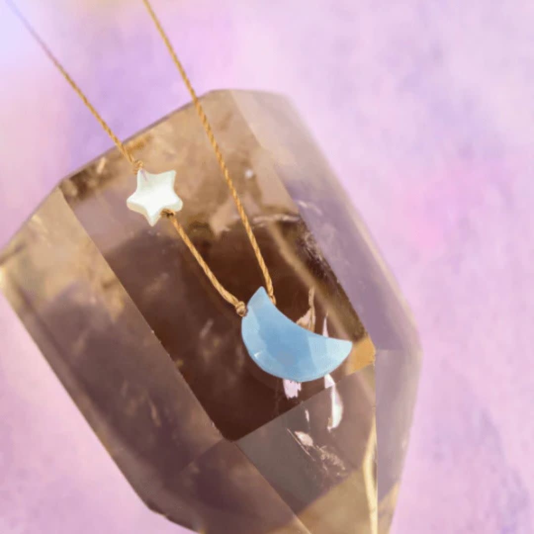 Soulku I Love You To The Moon and Back - Necklace Blue Opal