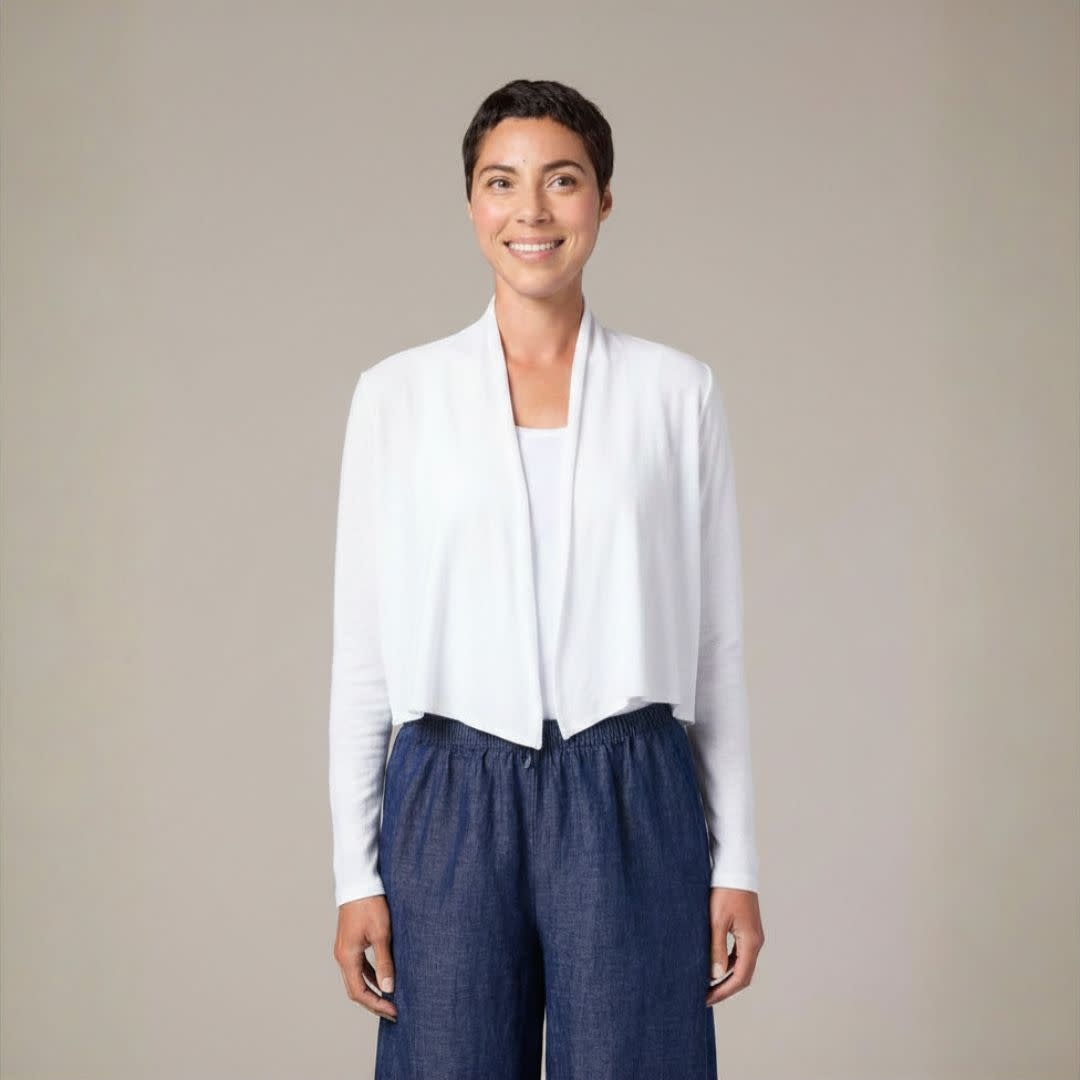 Cut Loose Linen Cotton Cropped Cardi