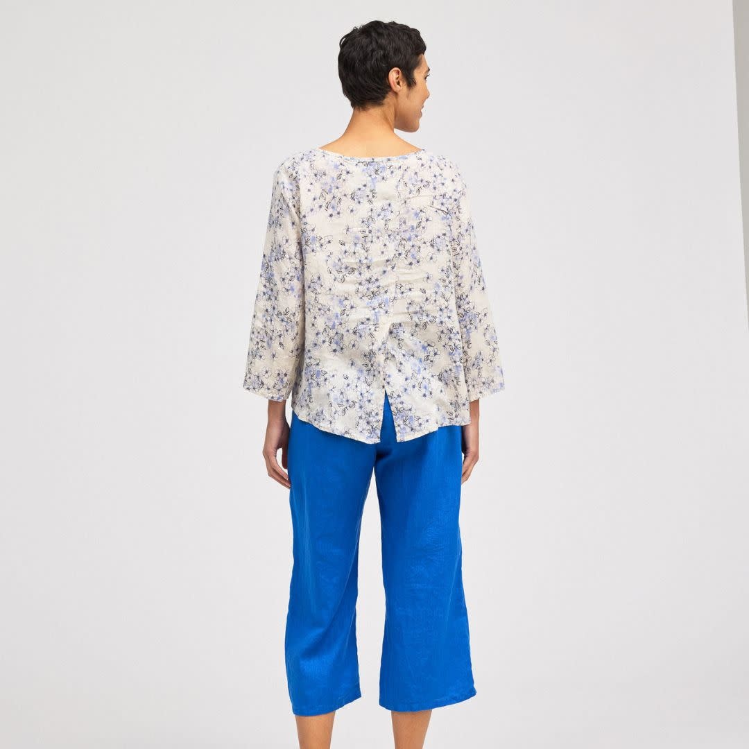 Cut Loose 3/4 Sleeve Split Back Linen
