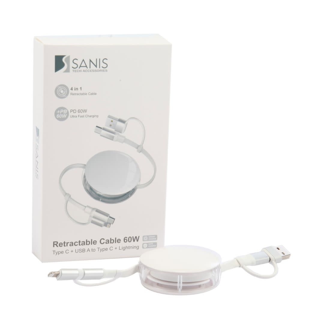 Sanis Retractable Cables 3 in 1 White