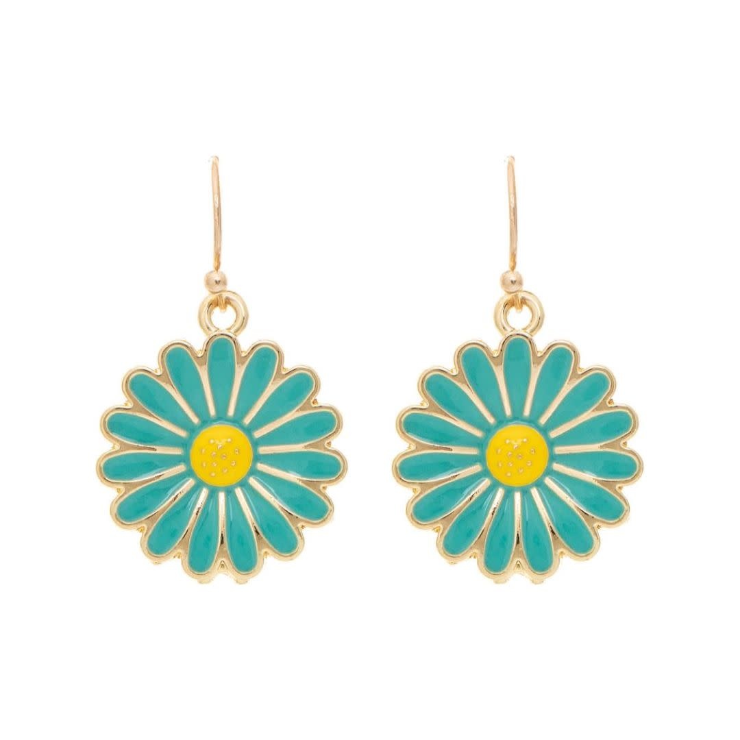 Rain Jewelry Gold Green Daisy Earring