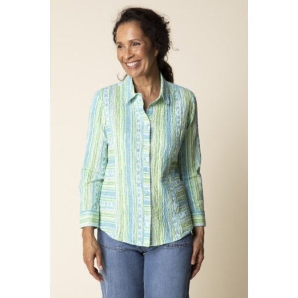 Habitat Clothes to Live In Crinkle Ctn Stripe Side Panel Shape Shirt