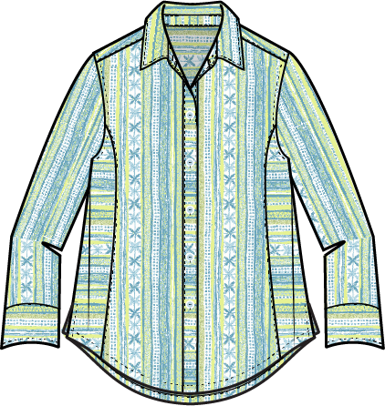 Habitat Clothes to Live In Crinkle Ctn Stripe Side Panel Shape Shirt