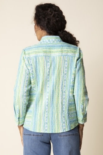 Habitat Clothes to Live In Crinkle Ctn Stripe Side Panel Shape Shirt