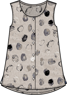 Habitat Clothes to Live In Linen Dot Pleat Back Button Tank