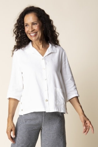 Habitat Clothes to Live In Linen Blend Solid Camp Shirt