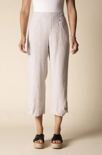 Habitat Clothes to Live In Linen Blend Pleat Button Capri