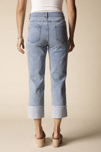 Habitat Clothes to Live In Stretch Denim Embroid Cuff Capri