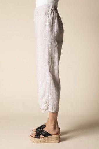 Habitat Clothes to Live In Linen Blend Pleat Button Capri