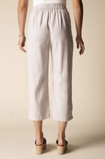 Habitat Clothes to Live In Linen Blend Pleat Button Capri