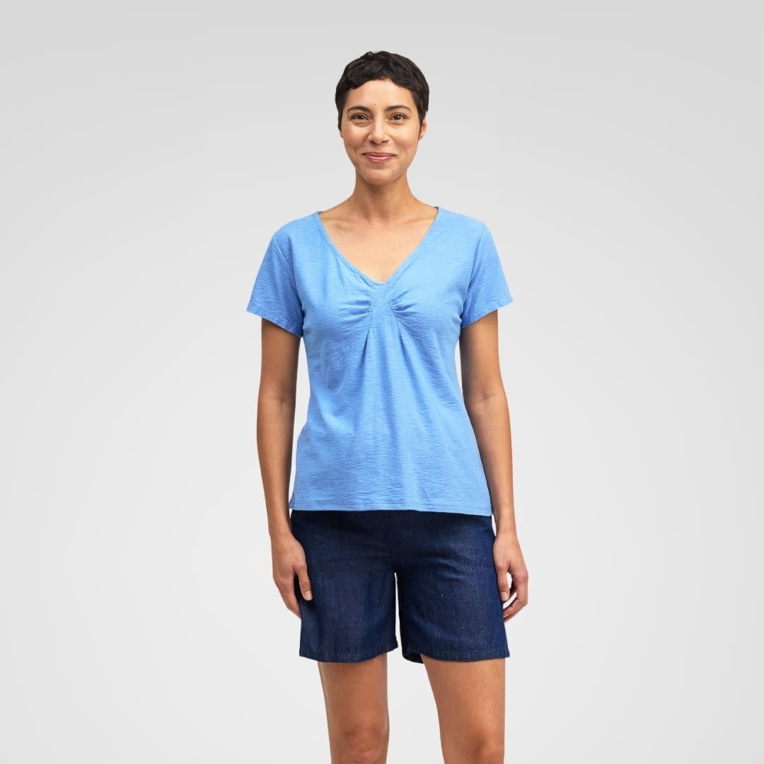 Cut Loose Short Sleeve Tuck Front Top