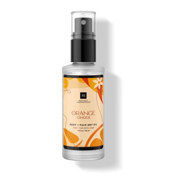 Natural Inspirations Body + Face Dry Oil 4oz  Orange Ginger