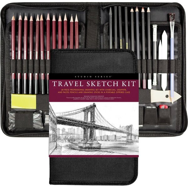 Peter Pauper Studio Series Travel Sketch Kit (40 Pieces)