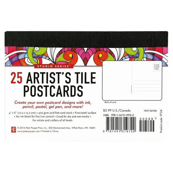 Peter Pauper Studio Series Artist's Tiles Postcards