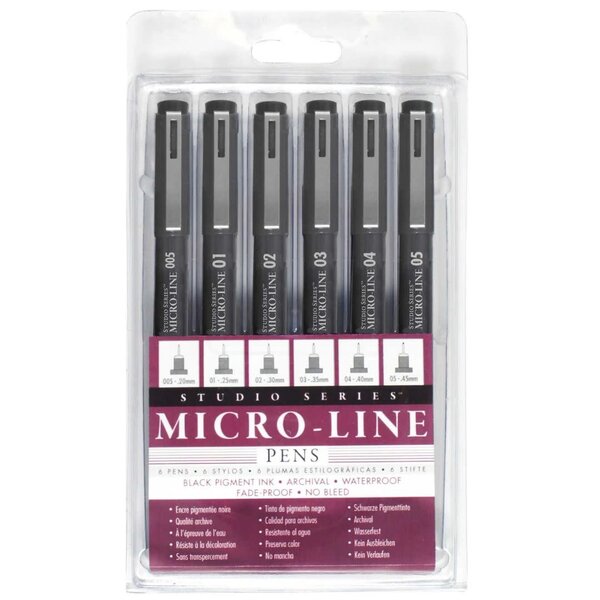 Peter Pauper Studio Series Micro-Line Pens (6)