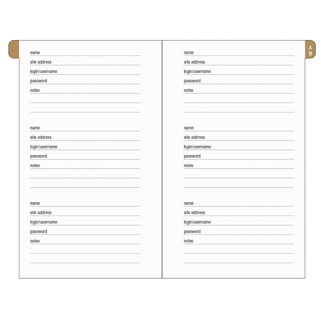 Peter Pauper Cosmos Internet Address &  Password Logbook