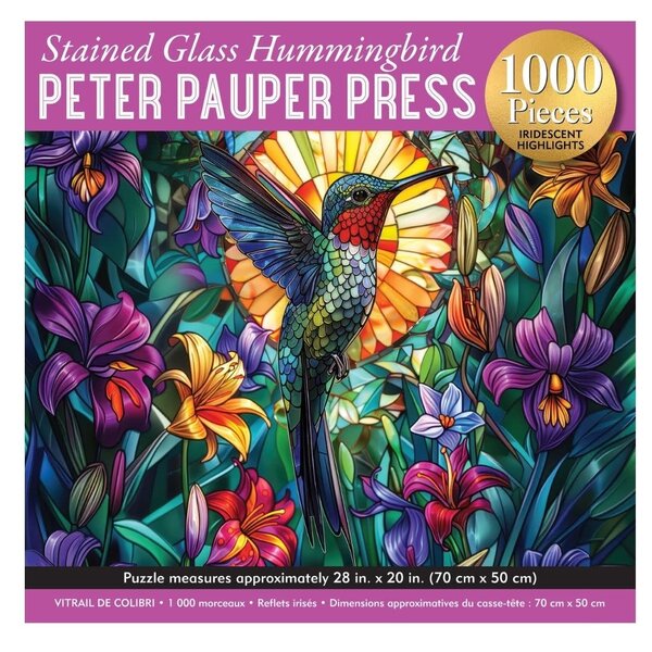 Peter Pauper Puzzle Stained Glass Hummingbird