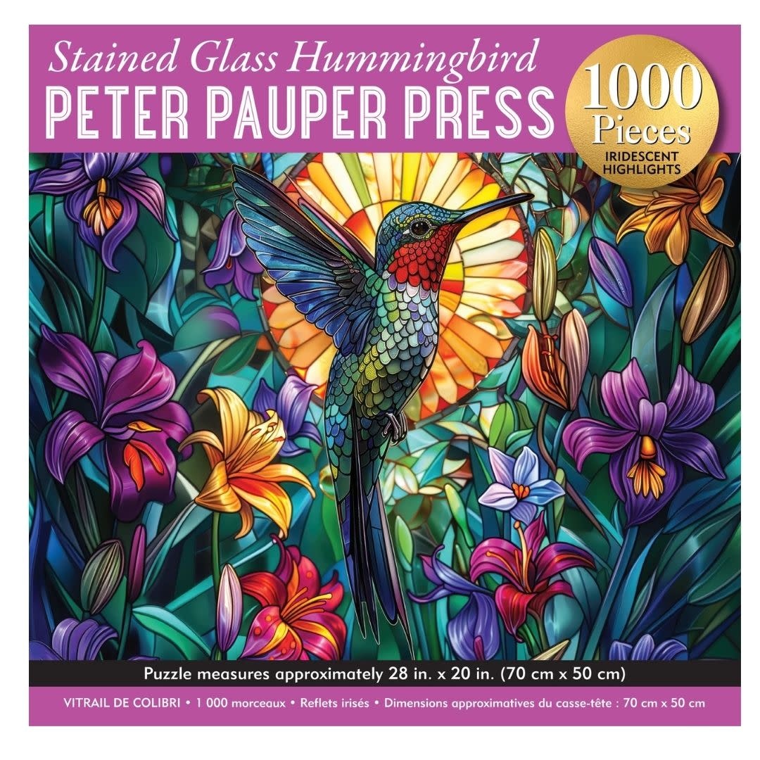 Peter Pauper Puzzle Stained Glass Hummingbird
