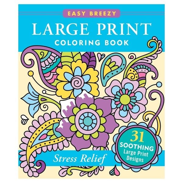 Peter Pauper Coloring Book Large Print Stress Relief