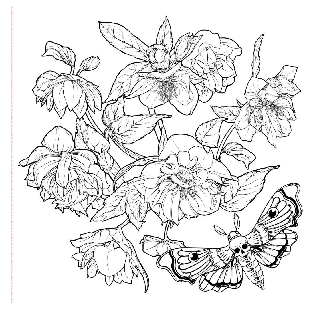 Peter Pauper Goth Garden Adult Coloring Book